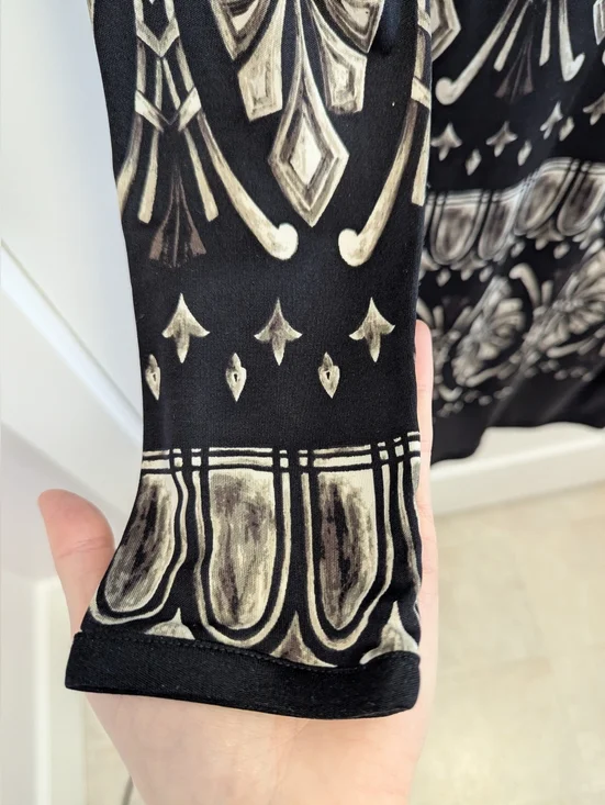 Tory Burch Silk Dress Long Sleeve Geometric Print Sheath - Picture 5 of 7